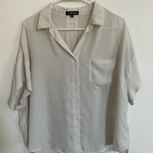 Timing Cream Button-Up Shirt